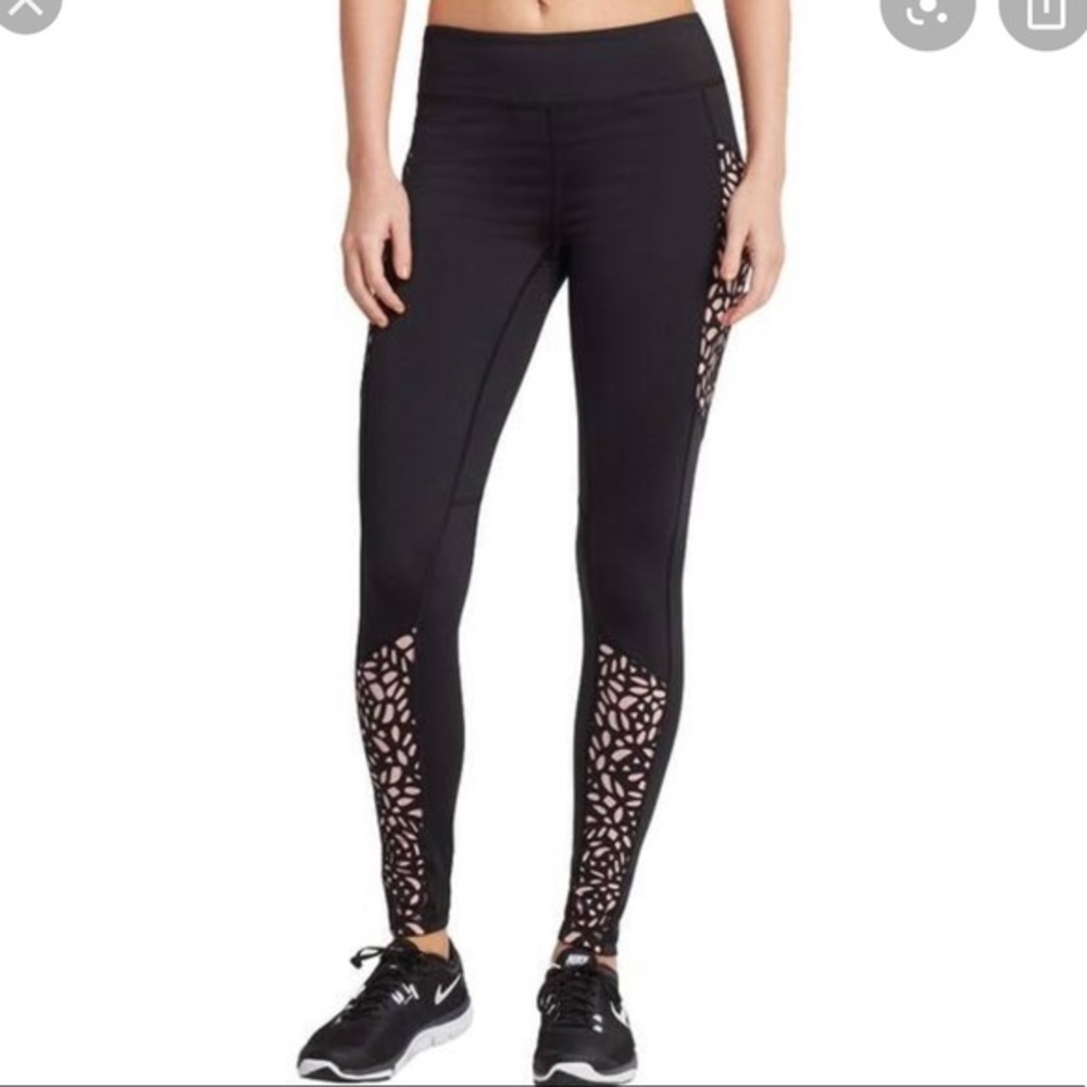 Workout leggings with laser cut outs
